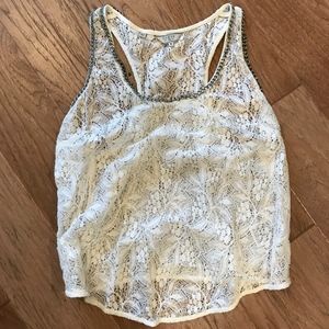 Guess White Lace Tank Top